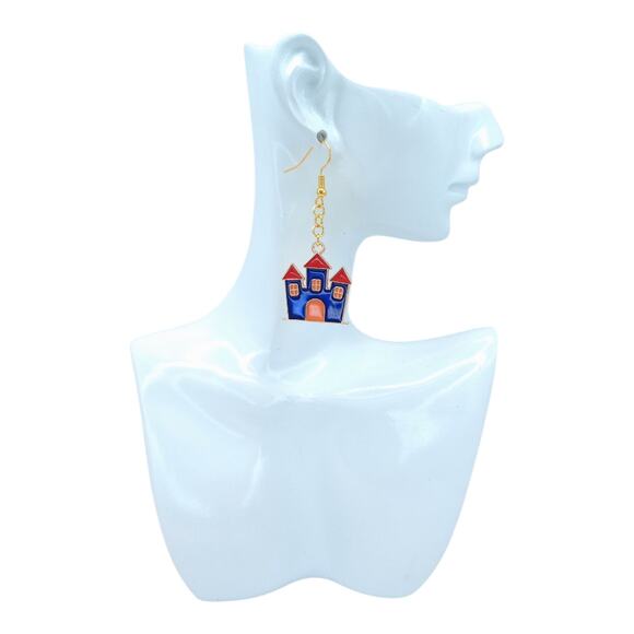 Castle Dangle Earrings 🏰 Fairytale Fantasy Jewelry - Picture 4 of 4